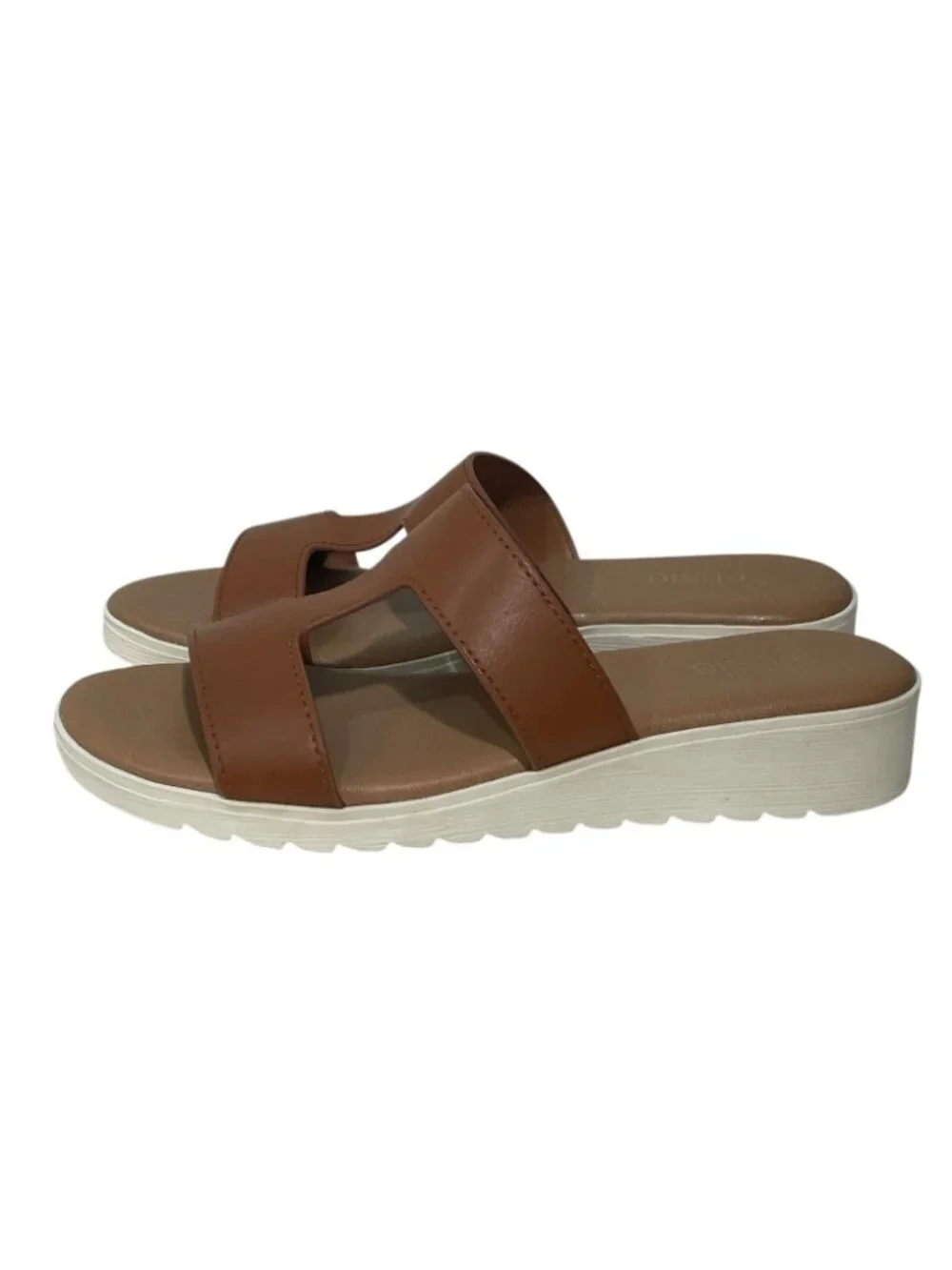 Kensie Elena H Band Slide Sandals Women’s Size 8 Cognac Brown NEW